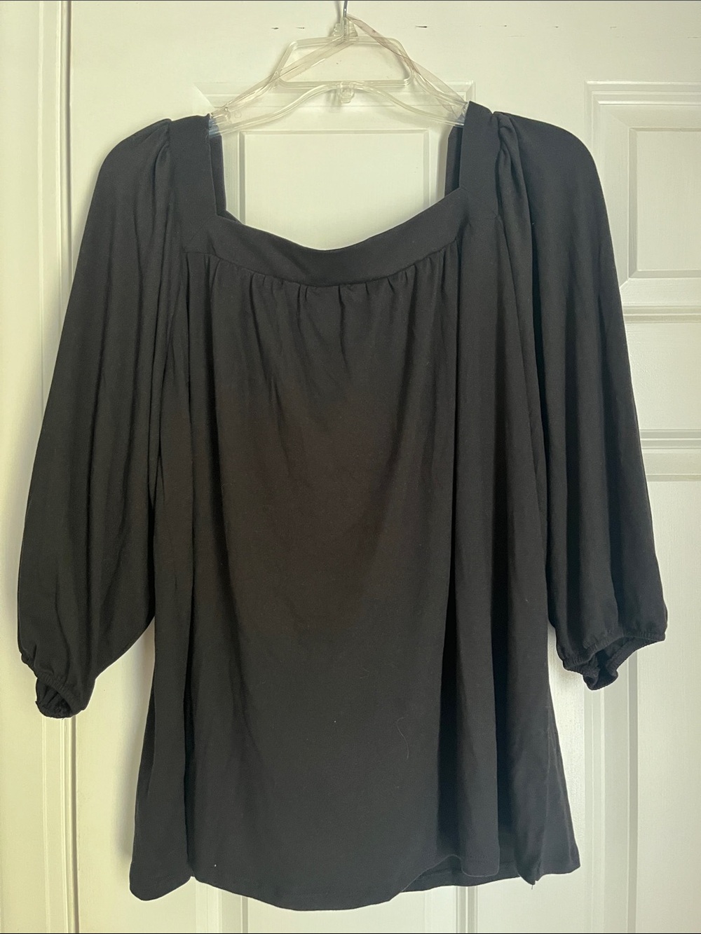 Black Square-Neck Top